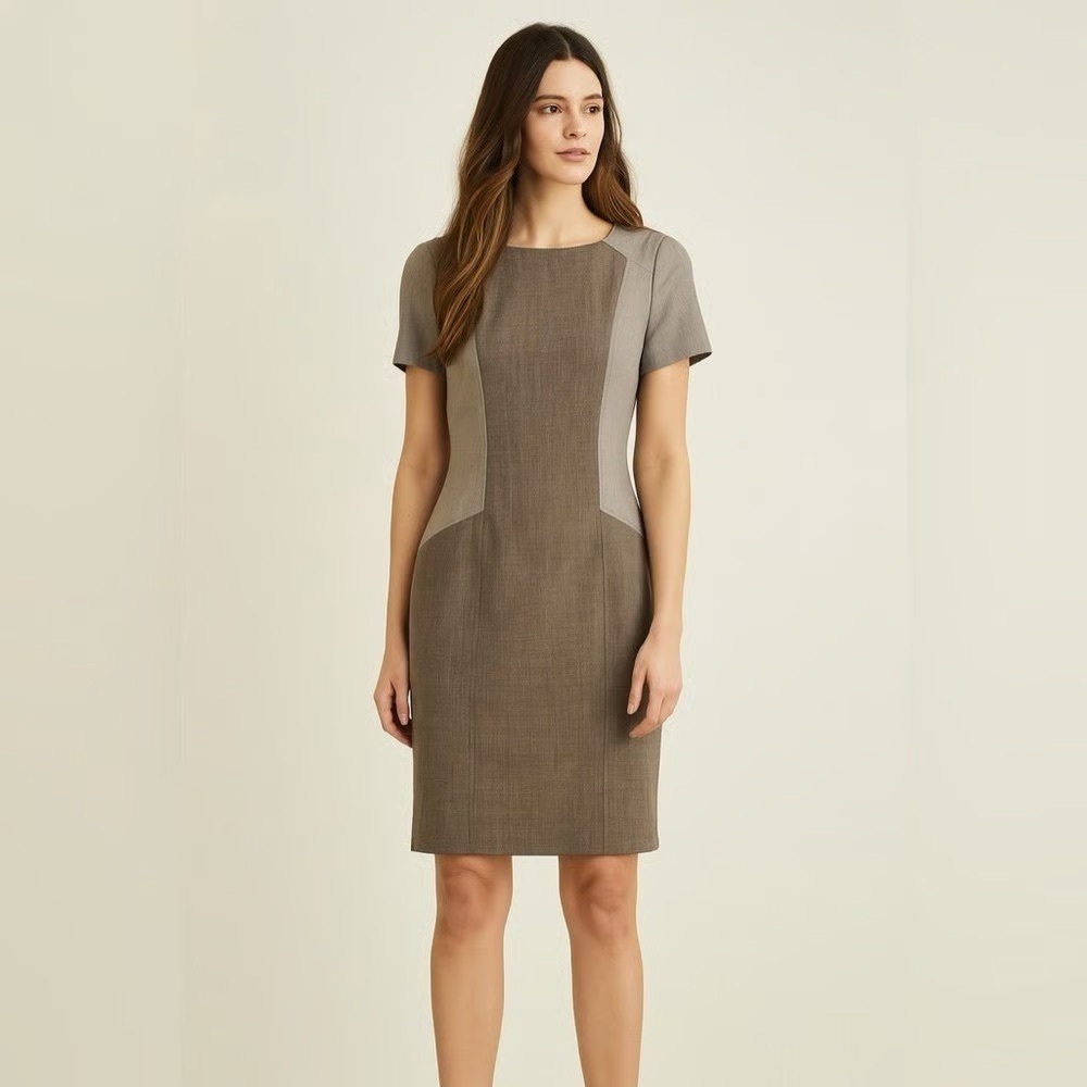 ANTONIO MELANI Charcoal Short Sleeve Midi Dress